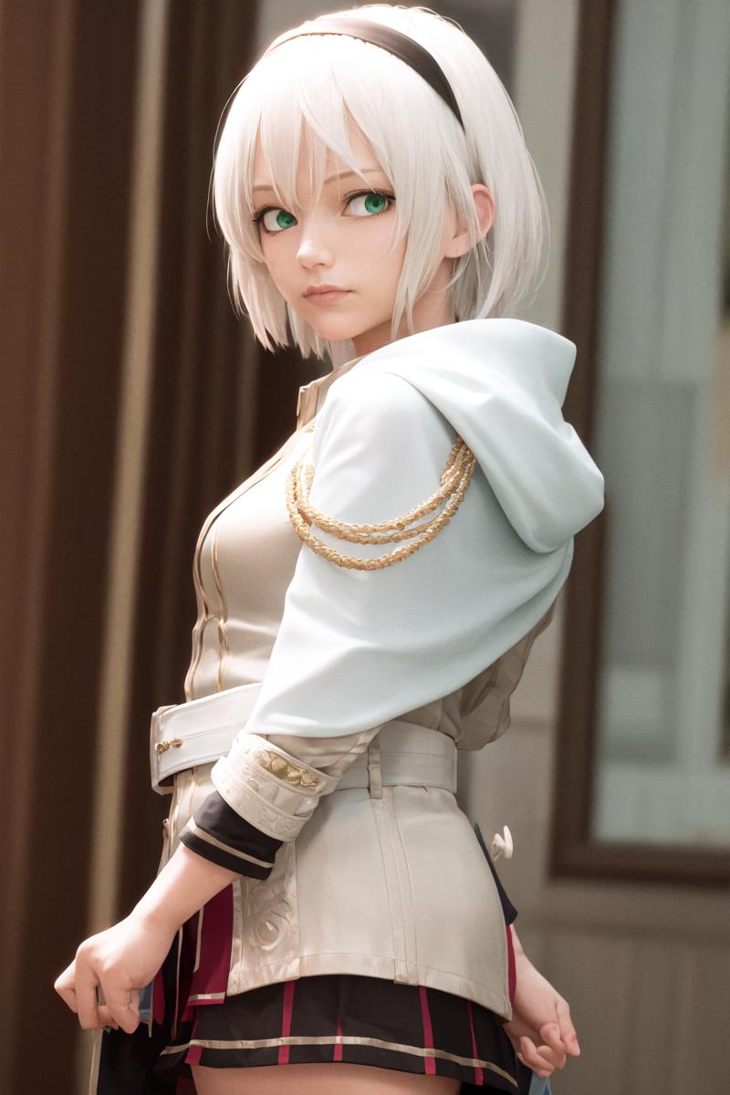 29501-4126245433-masterpiece, best quality, highres, 1girl amnesia green eyes short hair, white cape black skirt pleated skirt white jacket red s.png